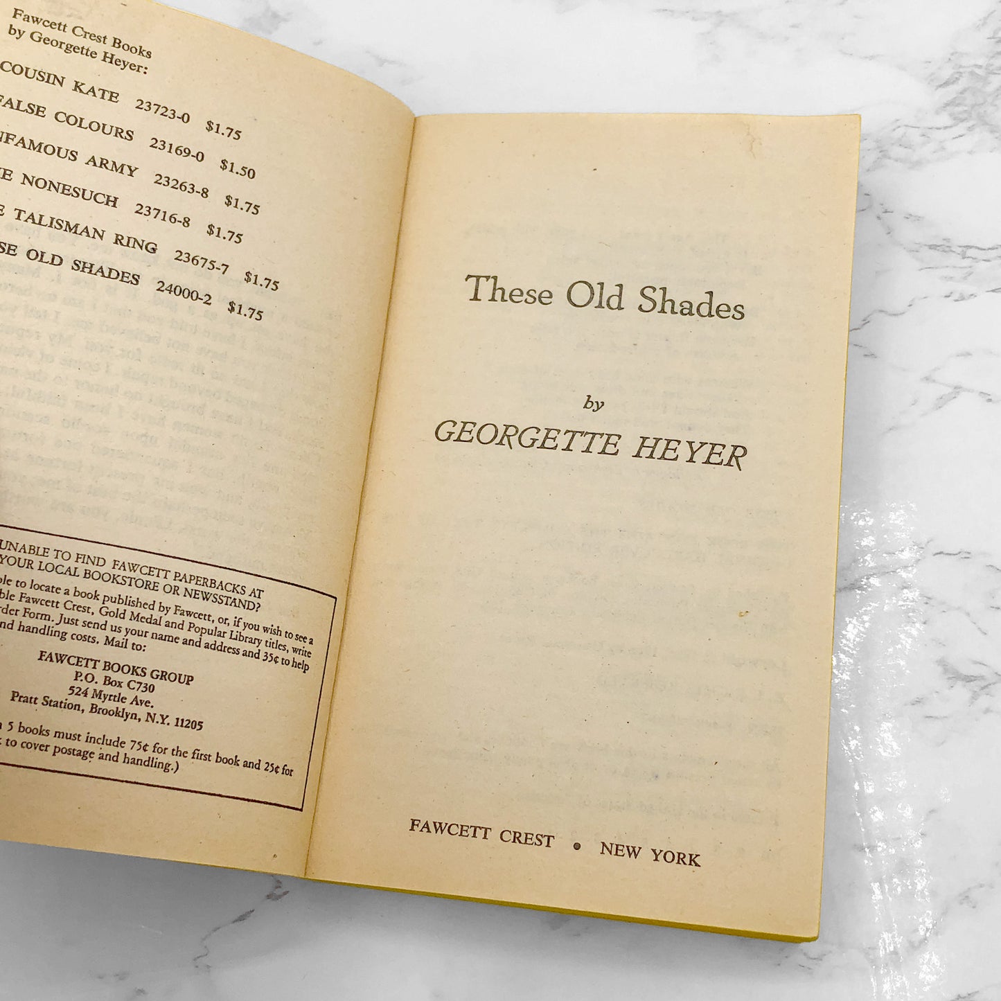These Old Shades by Georgette Heyer [1980 PAPERBACK] • Fawcett Crest