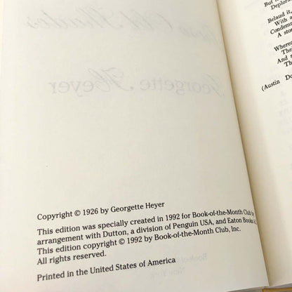 These Old Shades by Georgette Heyer [HARDCOVER RE-ISSUE] 1992 • BOMC