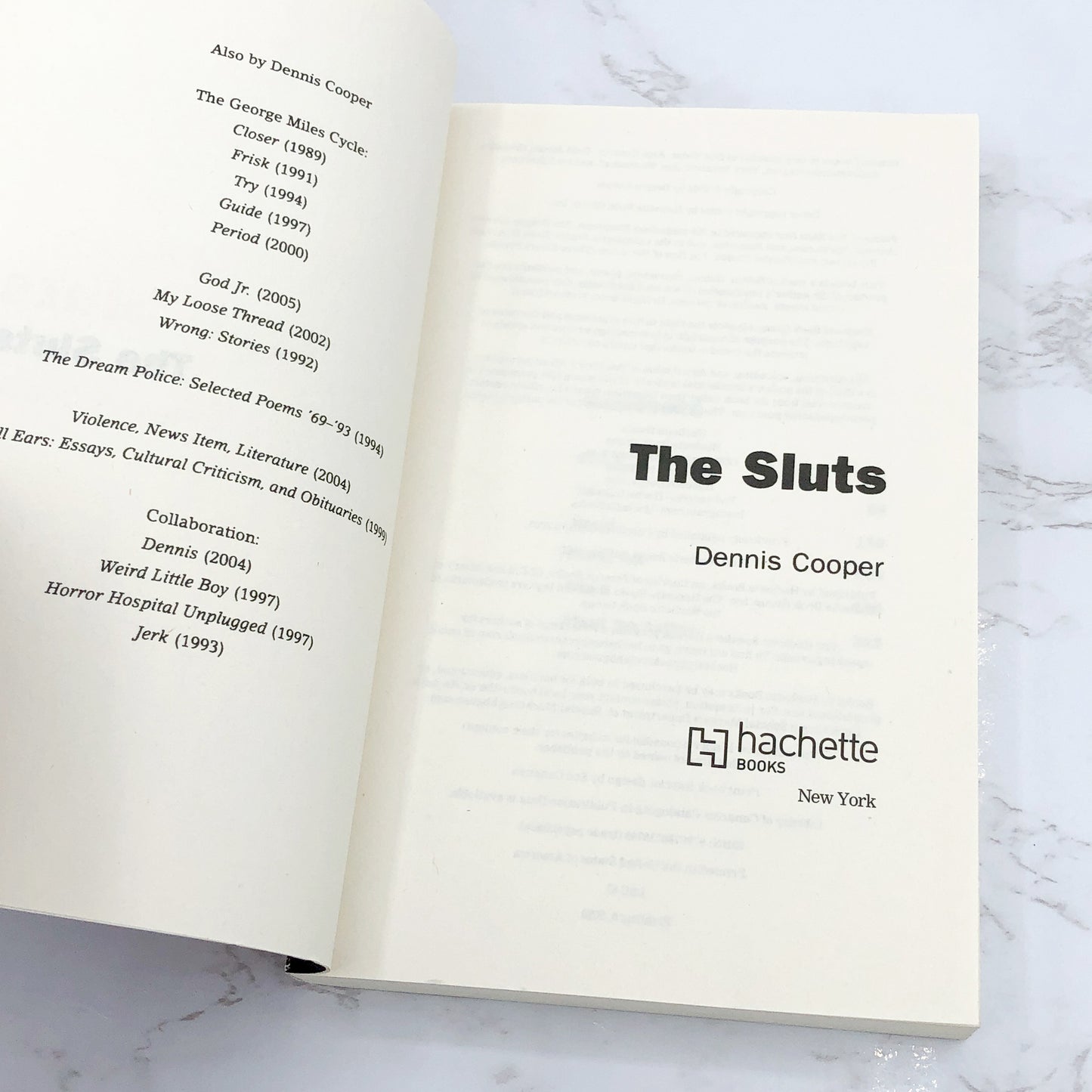 The Sluts by Dennis Cooper [TRADE PAPERBACK RE-ISSUE] • Hachette