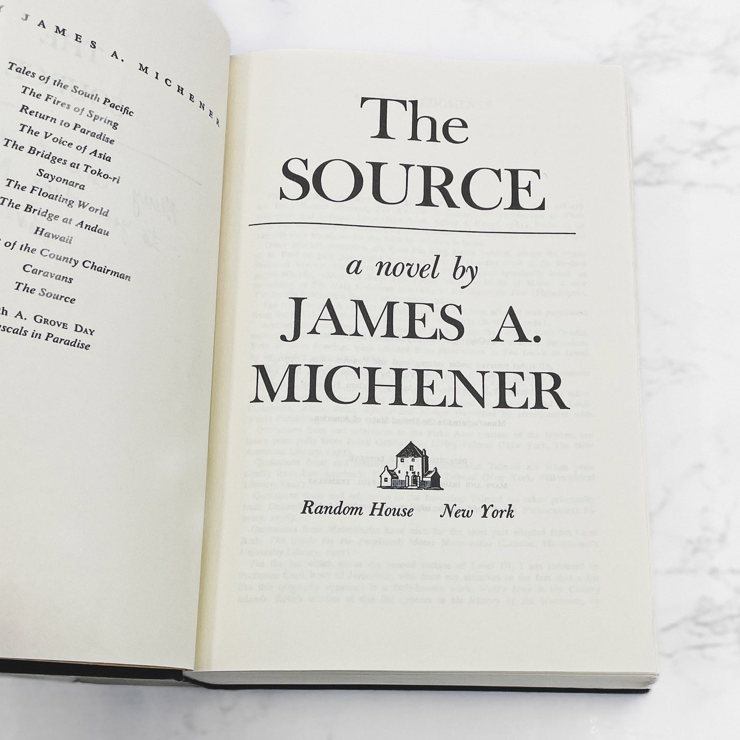 The Source by James A. Michener [FIRST EDITION] 1965 • Later Printing w. Rare Black & Gold Variant