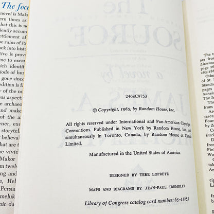 The Source by James A. Michener [FIRST EDITION] 1965 • Later Printing w. Rare Black & Gold Variant