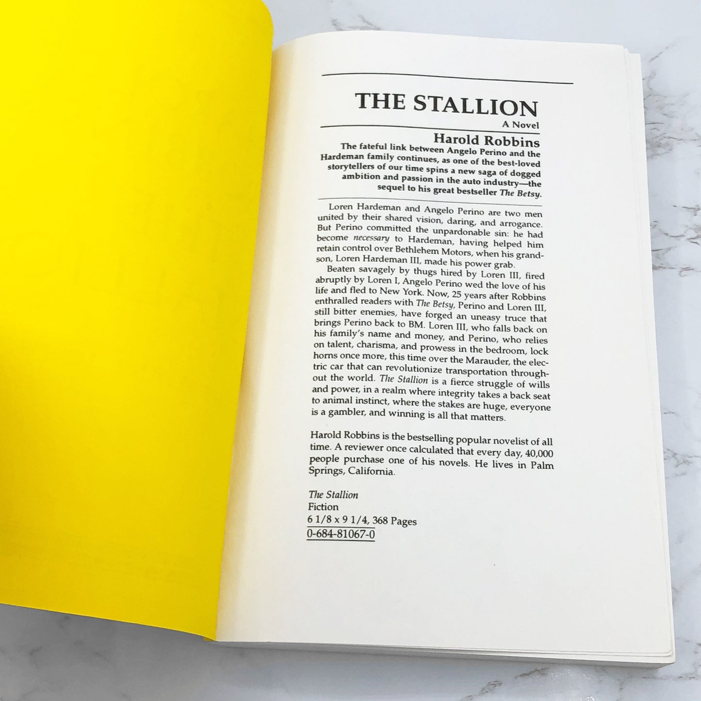 The Stallion by Harold Robbins [ADVANCE UNCORRECTED PROOF] 1996 • Simon & Schuster