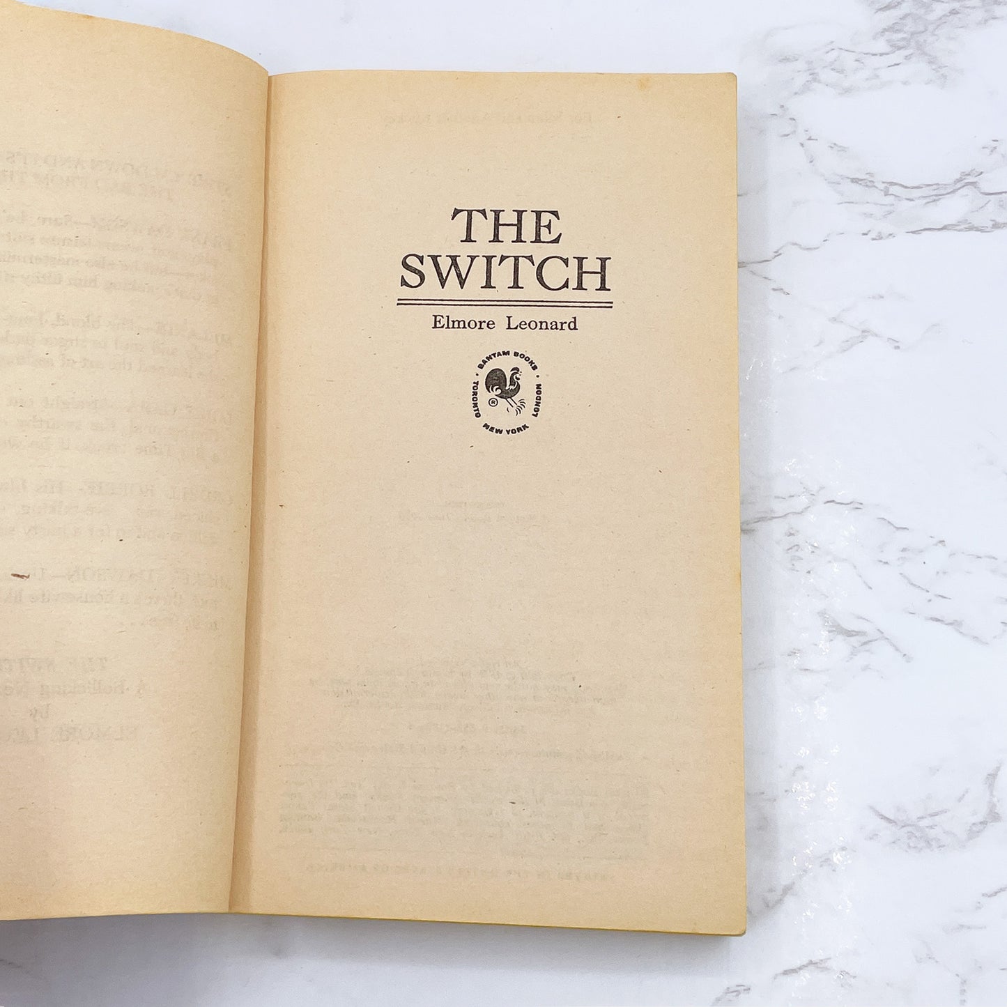 The Switch by Elmore Leonard [FIRST EDITION • FIRST PRINTING] 1978 • Bantam *condition