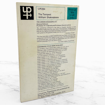 The Tempest by William Shakespeare [U.K. TRADE PAPERBACK] 1972 • Metheun & Co. • The Arden Shakespeare