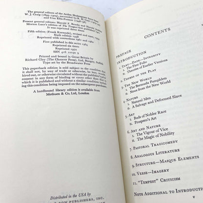 The Tempest by William Shakespeare [U.K. TRADE PAPERBACK] 1972 • Metheun & Co. • The Arden Shakespeare