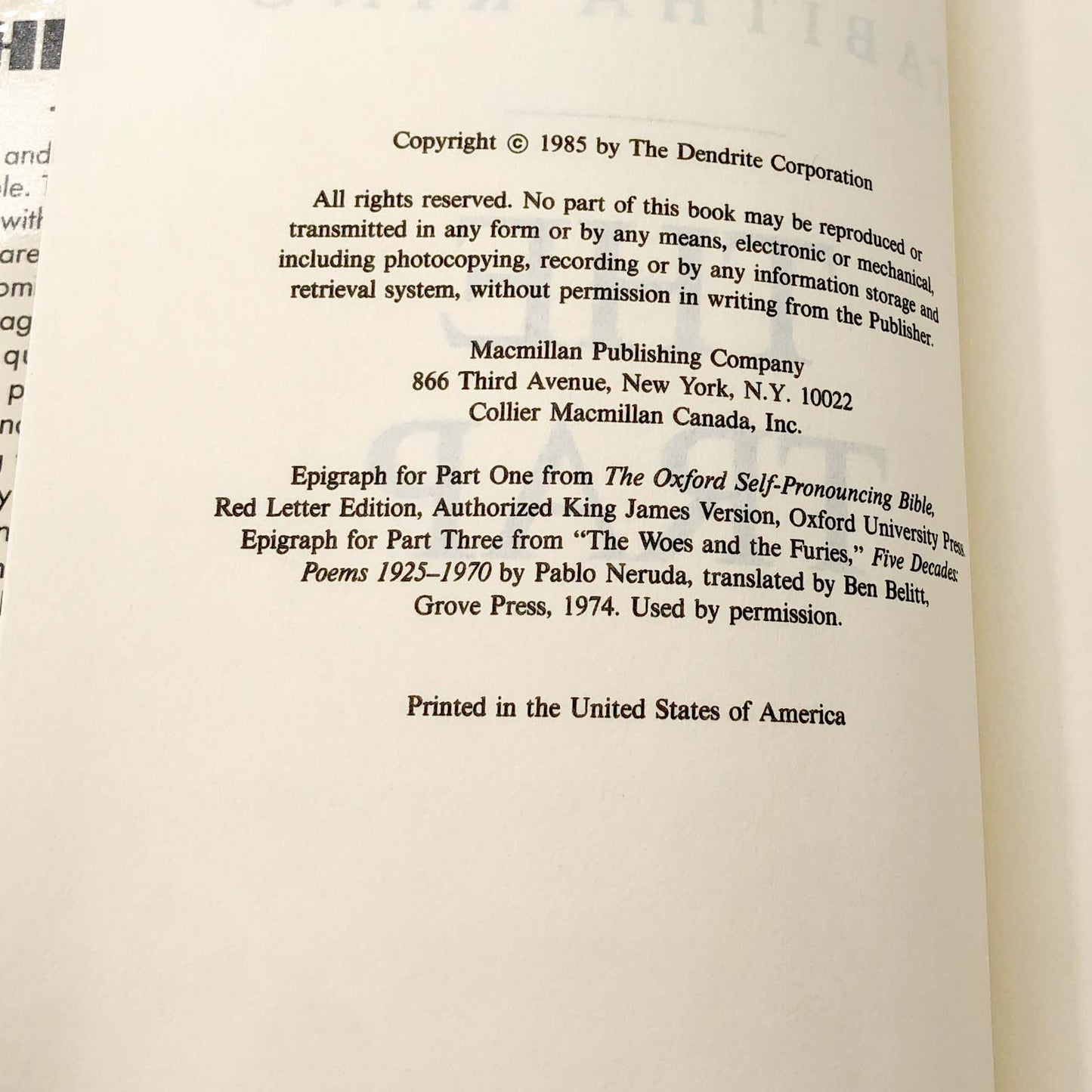 The Trap by Tabitha King [1985 HARDCOVER] • Macmillan