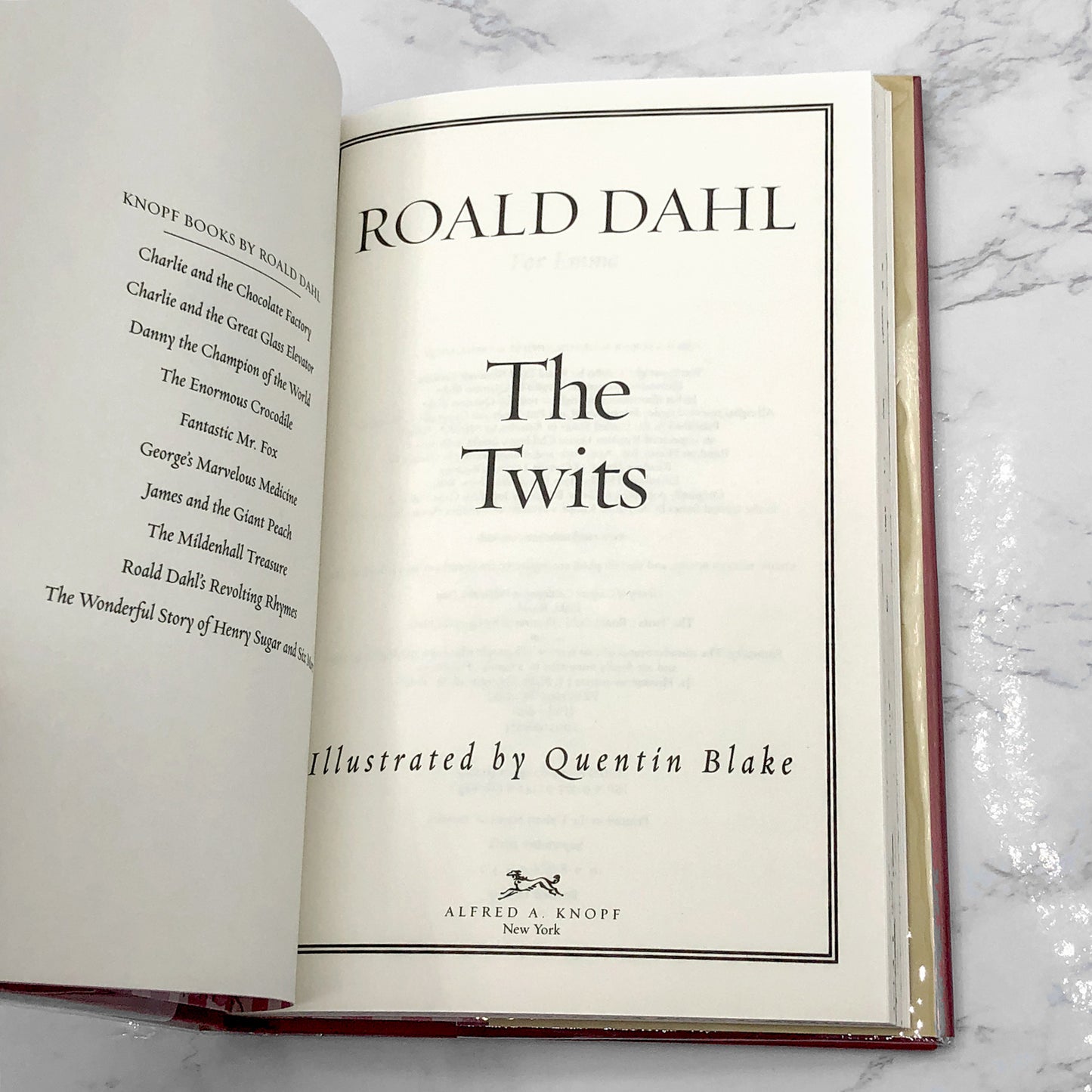 The Twits by Roald Dahl w. illustrations by Quentin Blake [HARDCOVER RE-ISSUE] 2002 • 1st Print! •Knopf