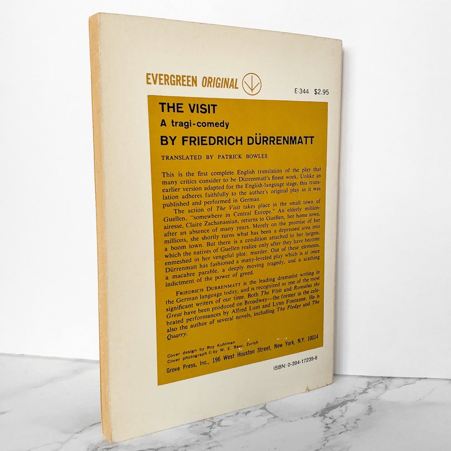 The Visit: A Tragi-Comedy by Friedrich Dürrenmatt [TRADE PAPERBACK] 1977 • Grove Press