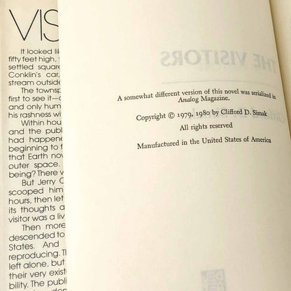 The Visitors by Clifford D. Simak [1980 HARDCOVER] • Del-Rey