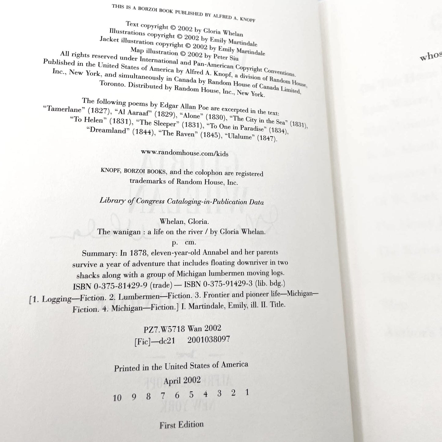 The Wanigan by Gloria Whelan SIGNED! [FIRST EDITION • FIRST PRINTING] 2002 • Knopf