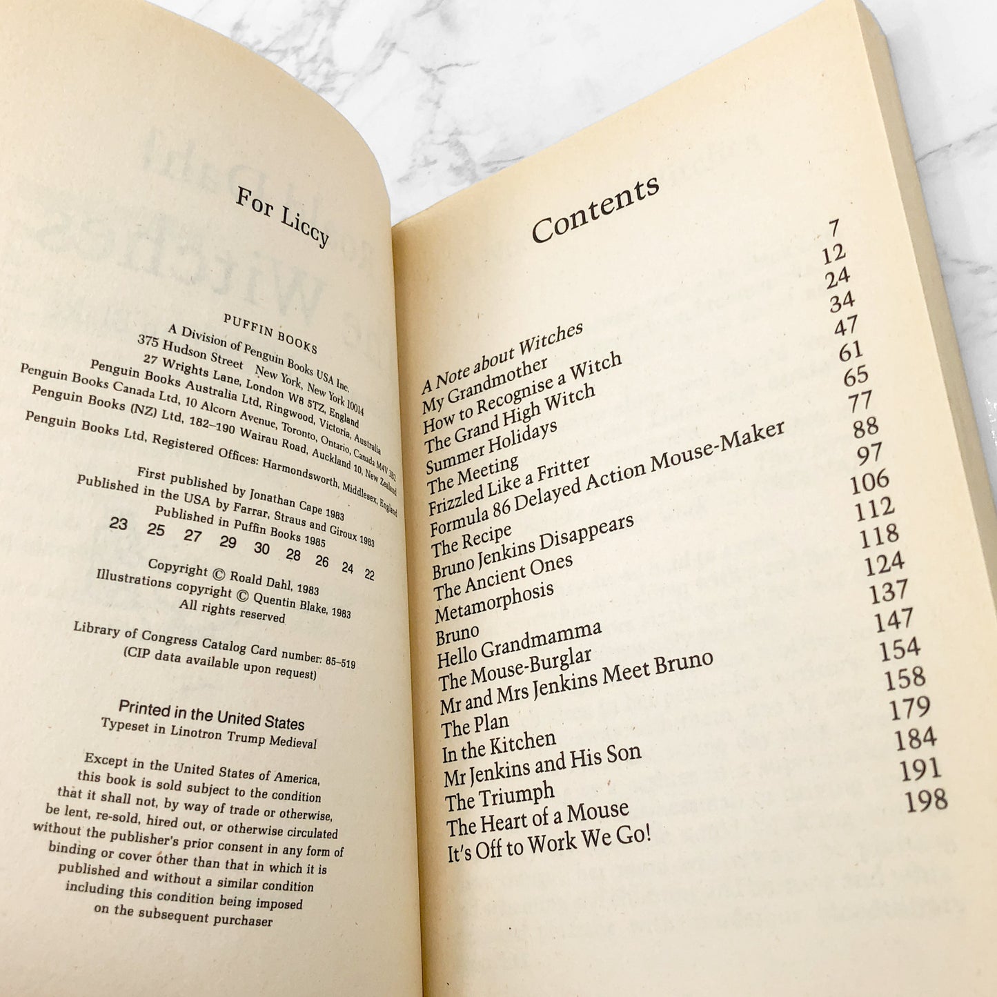 The Witches by Roald Dahl [FIRST PAPERBACK EDITION] 1985 • Puffin Books