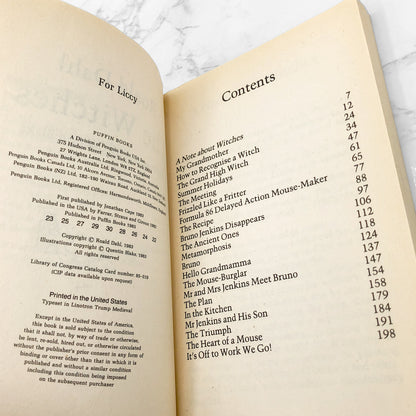 The Witches by Roald Dahl [FIRST PAPERBACK EDITION] 1985 • Puffin Books