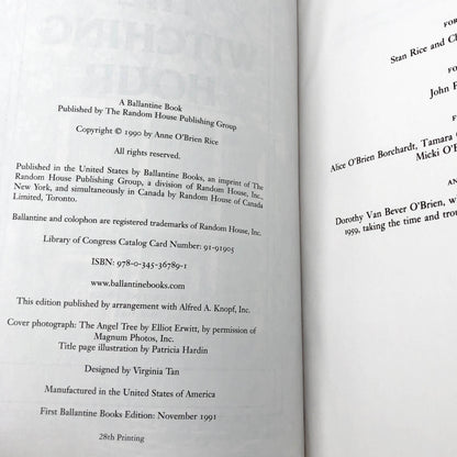 The Witching Hour by Anne Rice [FIRST PAPERBACK EDITION] 1991 • Ballantine • Mayfair Witches #1