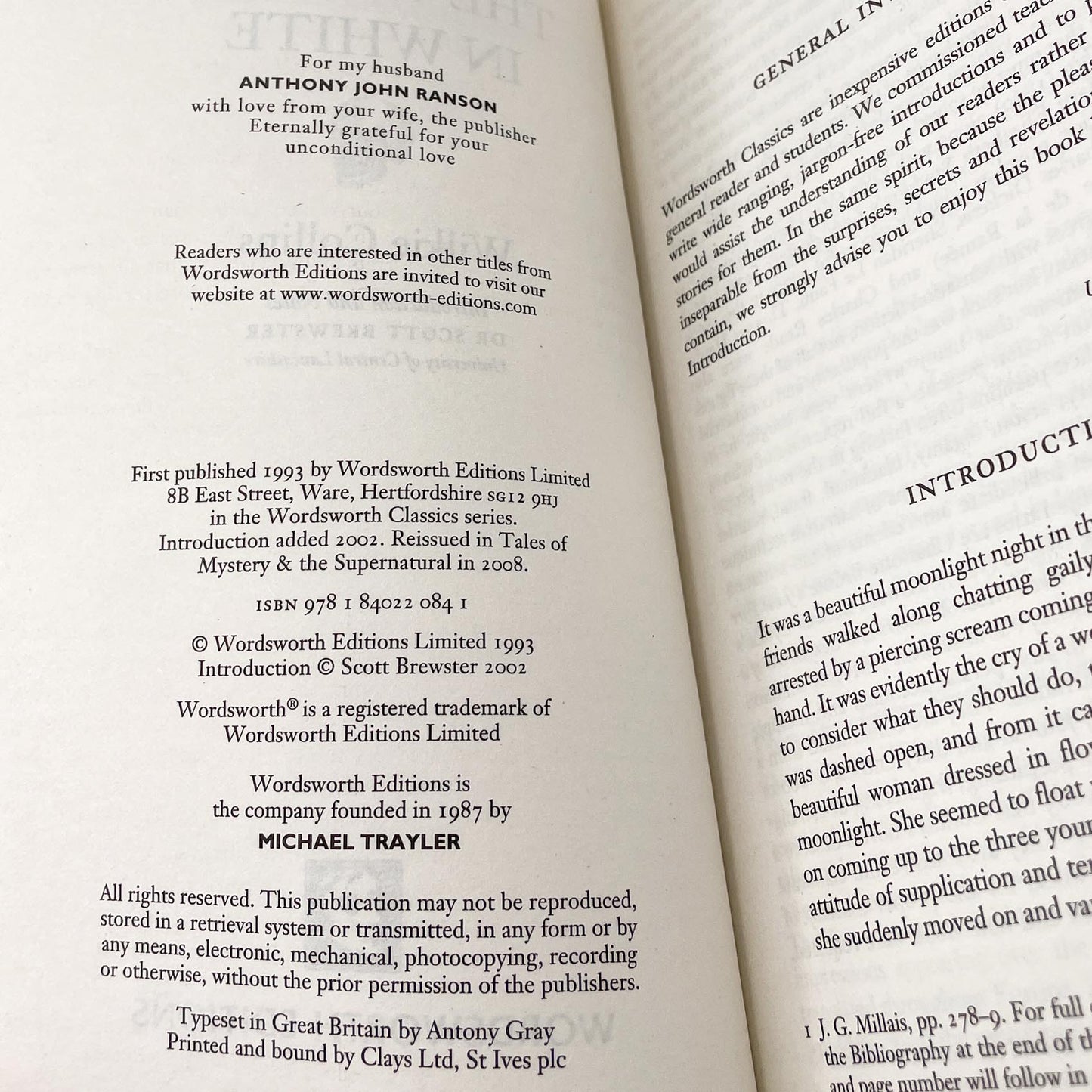 The Woman in White by Wilkie Collins [U.K. TRADE PAPERBACK] 2002 • Wordsworth Editions