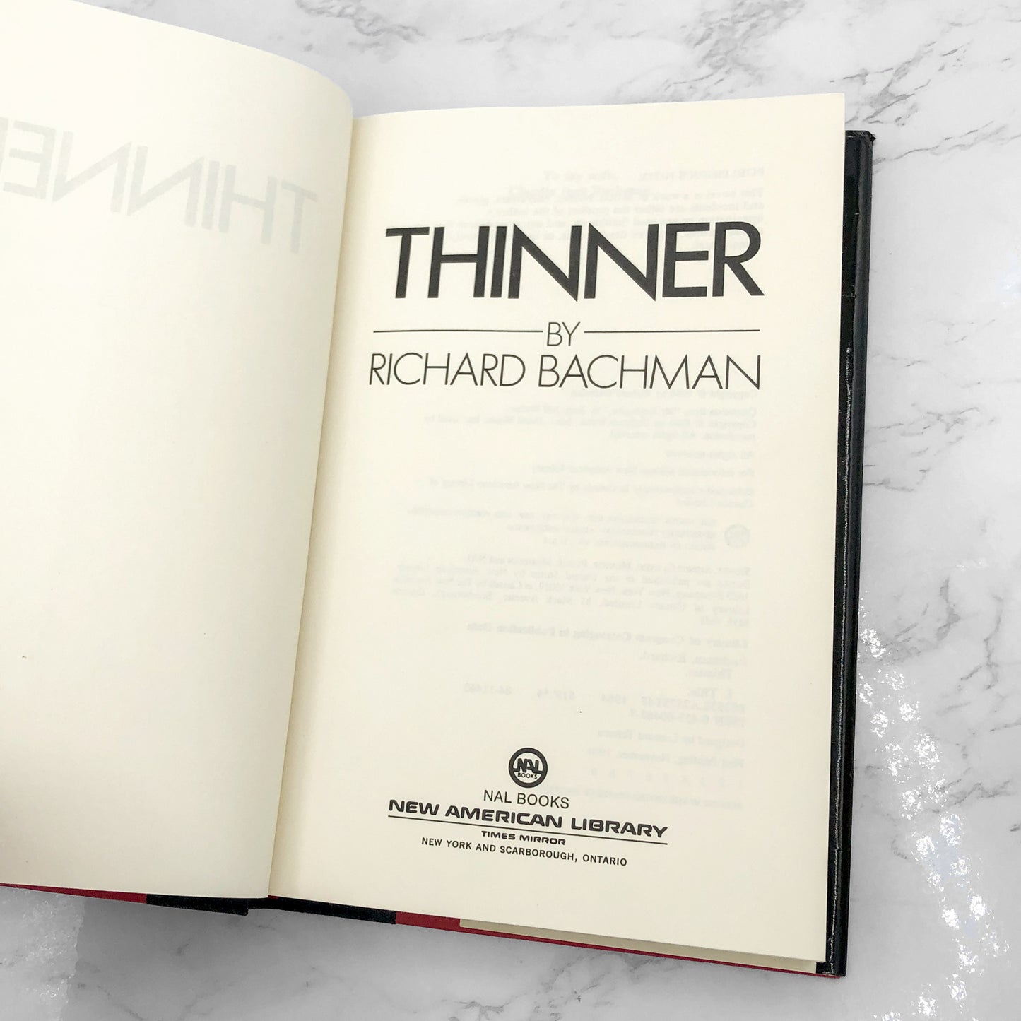Thinner by Richard Bachman AKA Stephen King [FIRST EDITION • FIRST PRINTING] 1984 • NAL Books
