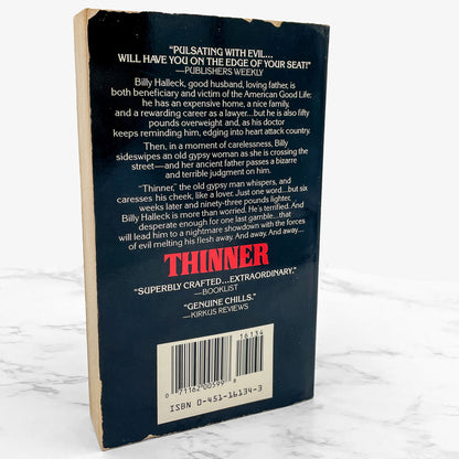 Thinner by Stephen King [FIRST PAPERBACK EDITION] 1985 • Signet