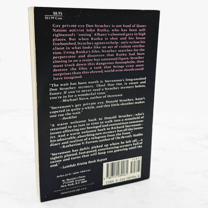 Third Man Out by Richard Stevenson [FIRST PAPERBACK PRINTING] 1993 • Stonewall Inn Mysteries