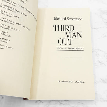 Third Man Out by Richard Stevenson [FIRST PAPERBACK PRINTING] 1993 • Stonewall Inn Mysteries