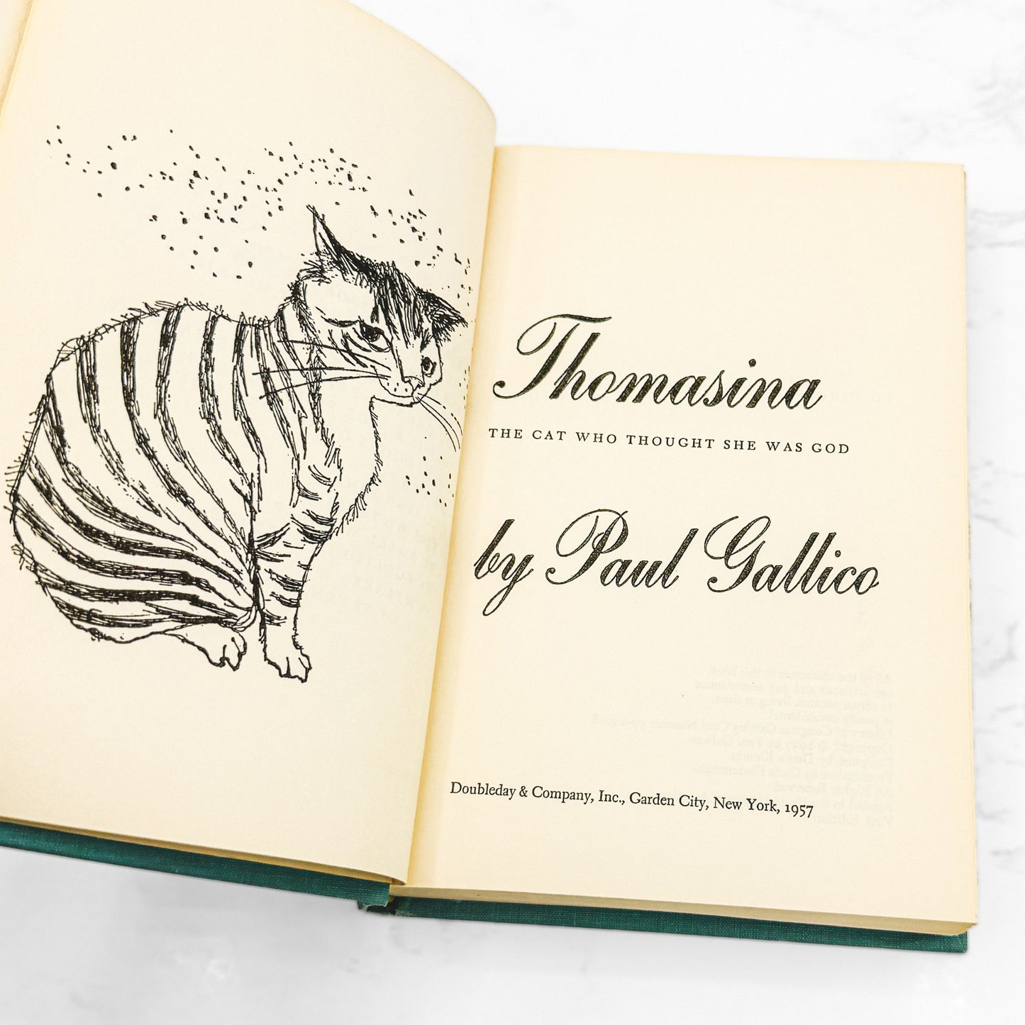 Thomasina by Paul Gallico [U.S. FIRST EDITION • FIRST PRINTING] 1957 • Doubleday