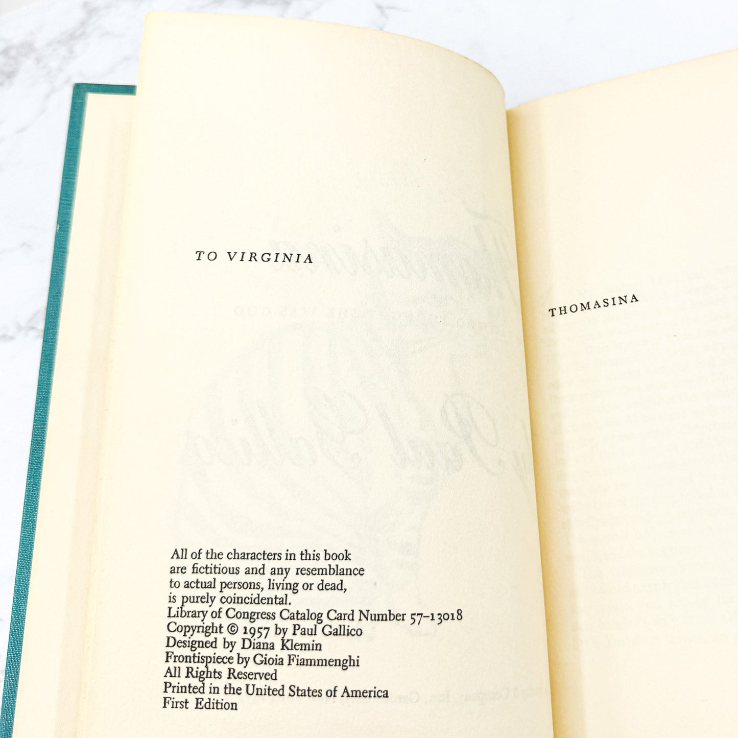 Thomasina by Paul Gallico [U.S. FIRST EDITION • FIRST PRINTING] 1957 • Doubleday