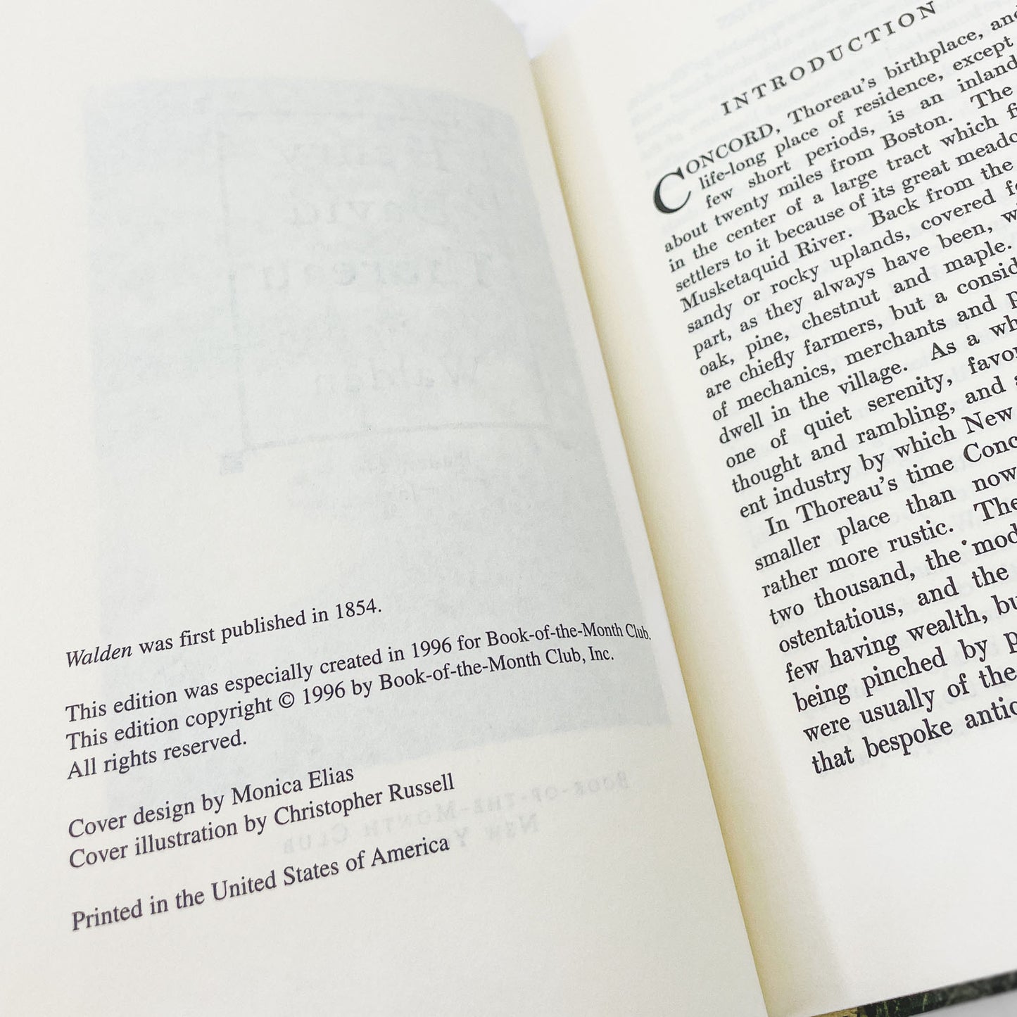 Walden, A Week on the Concord & Merrimack Rivers by Henry David Thoreau [DUAL HARDCOVER SET] 1996 • BOMC
