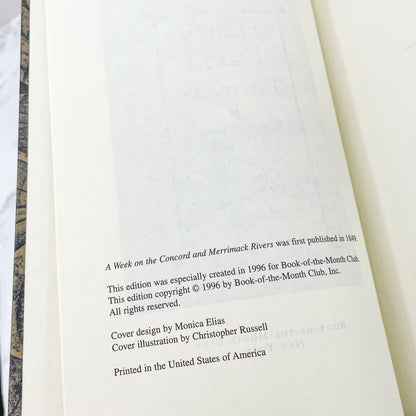 Walden, A Week on the Concord & Merrimack Rivers by Henry David Thoreau [DUAL HARDCOVER SET] 1996 • BOMC