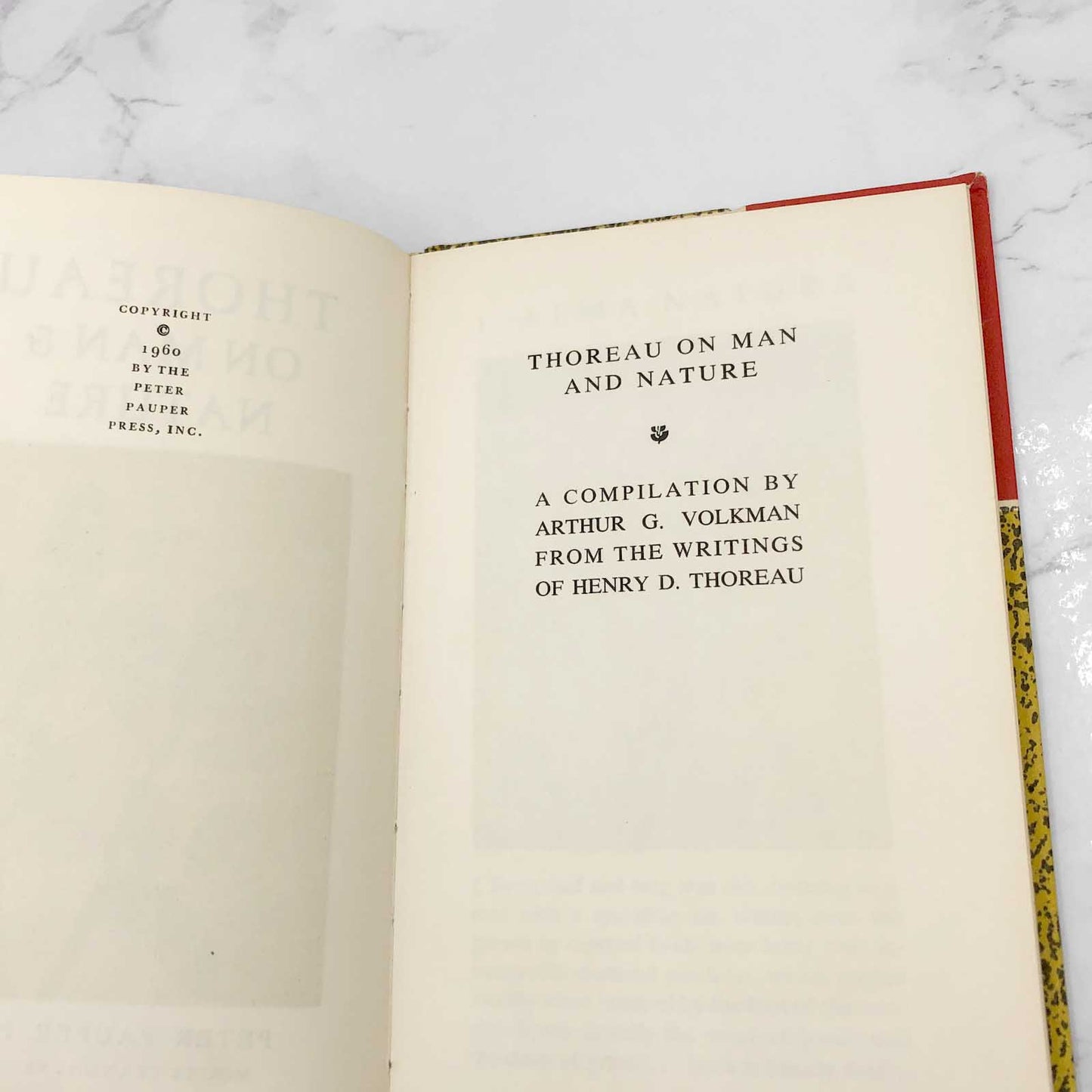 Thoreau On Man and Nature by Henry David Thoreau [FIRST EDITION] 1960 • Peter Pauper Press