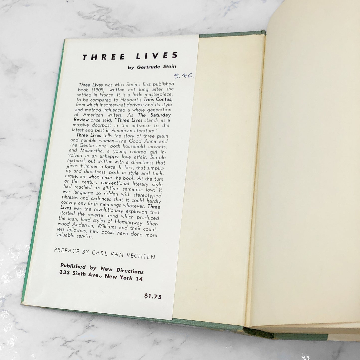 Three Lives by Gertrude Stein [ANTIQUE HARDCOVER] 1933 • New Directions