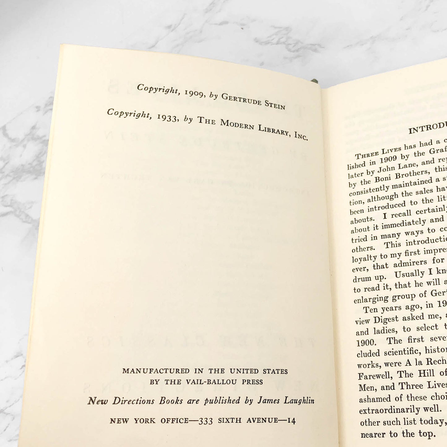 Three Lives by Gertrude Stein [ANTIQUE HARDCOVER] 1933 • New Directions