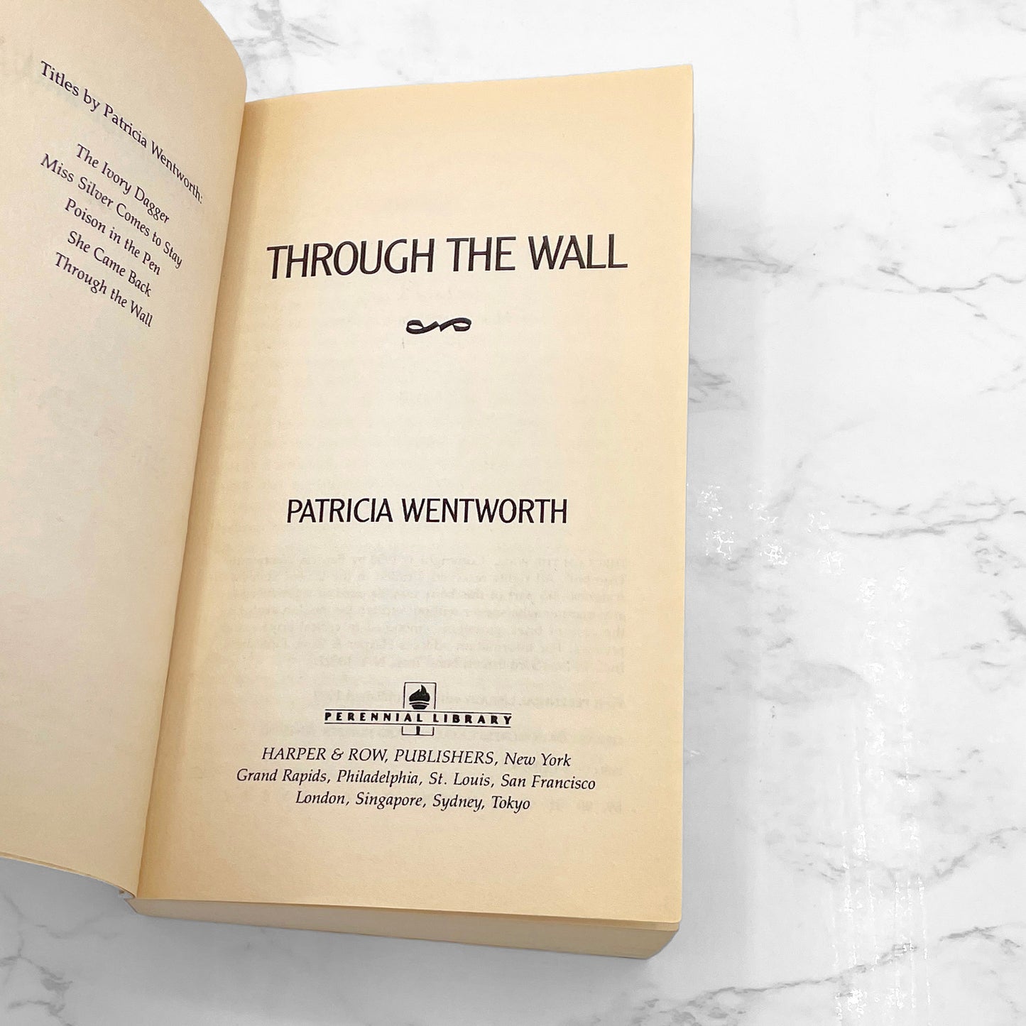 Through the Wall by Patricia Wentworth [1989 PAPERBACK] • Perennial Library • Miss Silver #18
