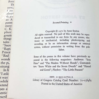 Transformations by Anne Sexton [FIRST EDITION] 1971 • Houghton Mifflin