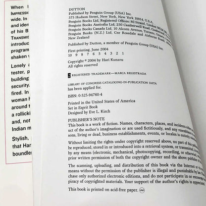 Transmission by Hari Kunzru [ADVANCE UNCORRECTED PROOF] 2004 • Dutton