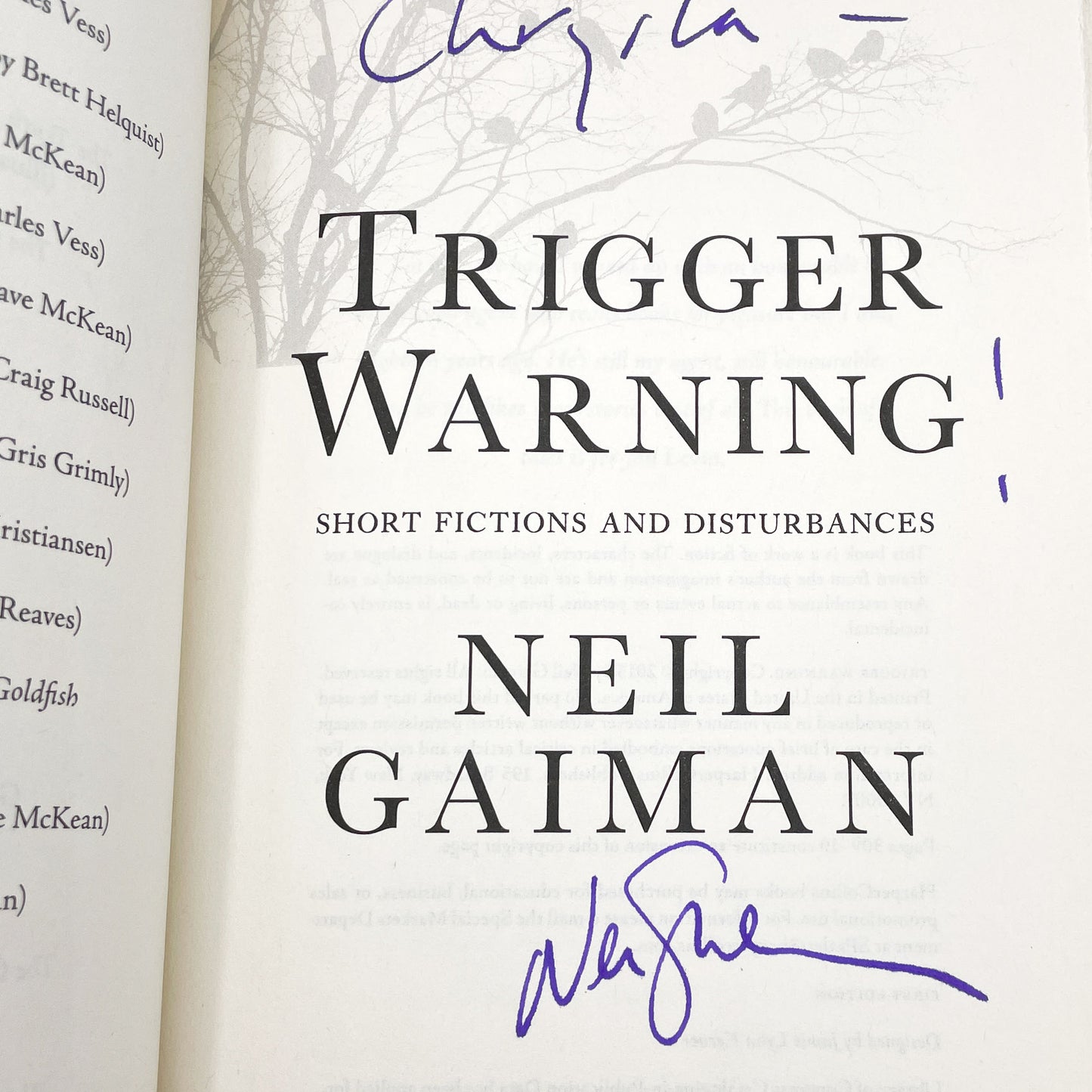 Trigger Warning: Short Fictions and Disturbances by Neil Gaiman SIGNED! [FIRST EDITION • FIRST PRINTING] 2015