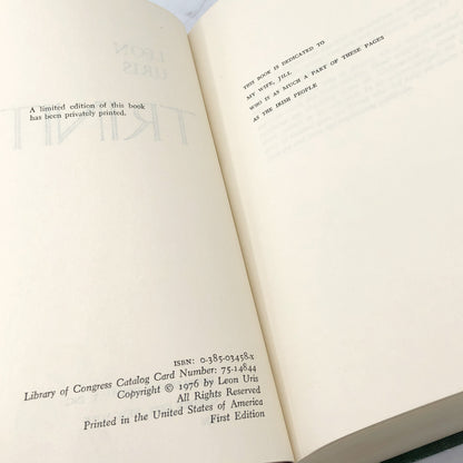 Trinity: A Novel of Ireland by Leon Uris [FIRST EDITION • FIRST PRINTING] 1976 • Doubleday