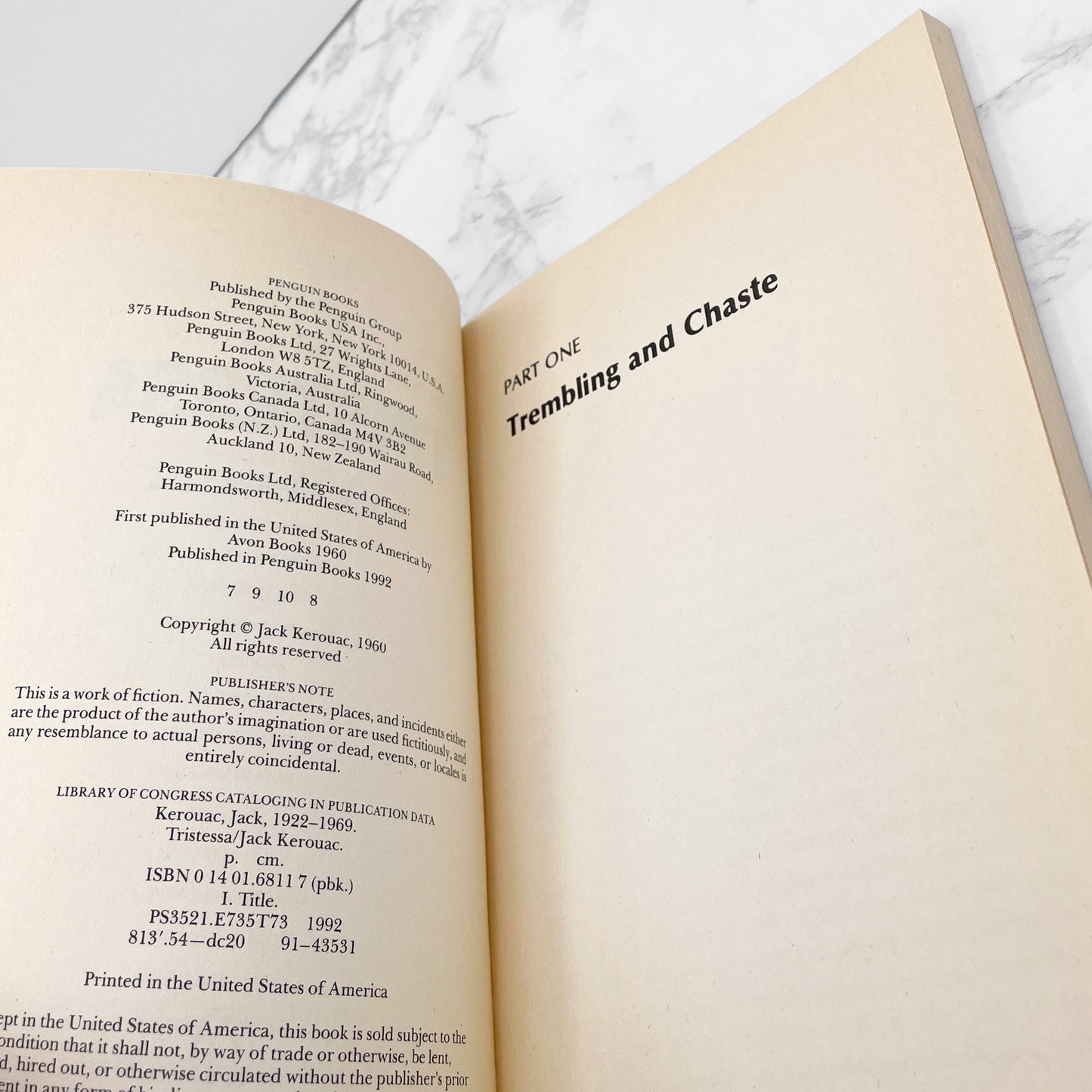 Tristessa by Jack Kerouac [TRADE PAPERBACK] 1992 • Penguin Books