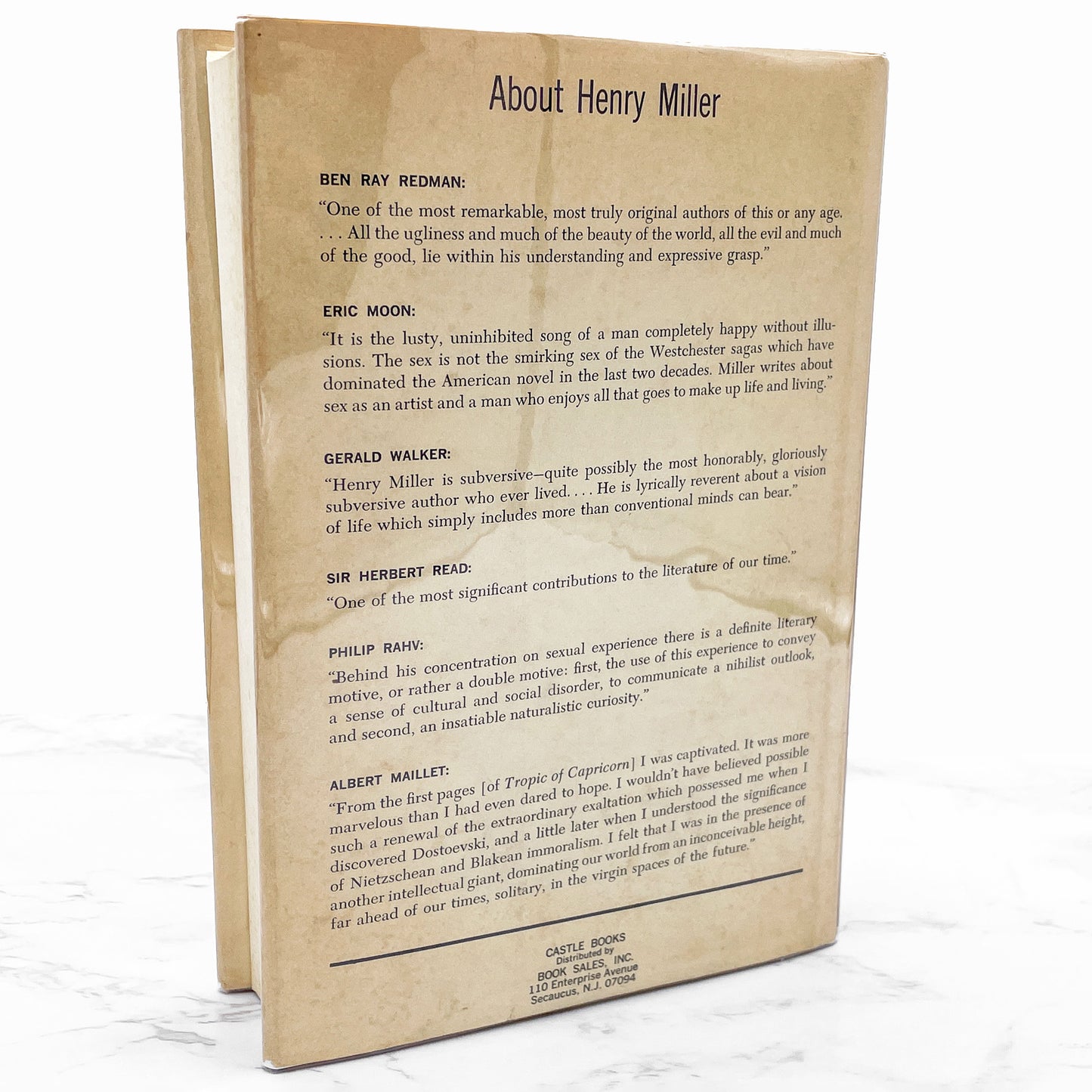 Tropic of Capricorn by Henry Miller [HARDCOVER RE-PRINT] 1961 • Castle Books