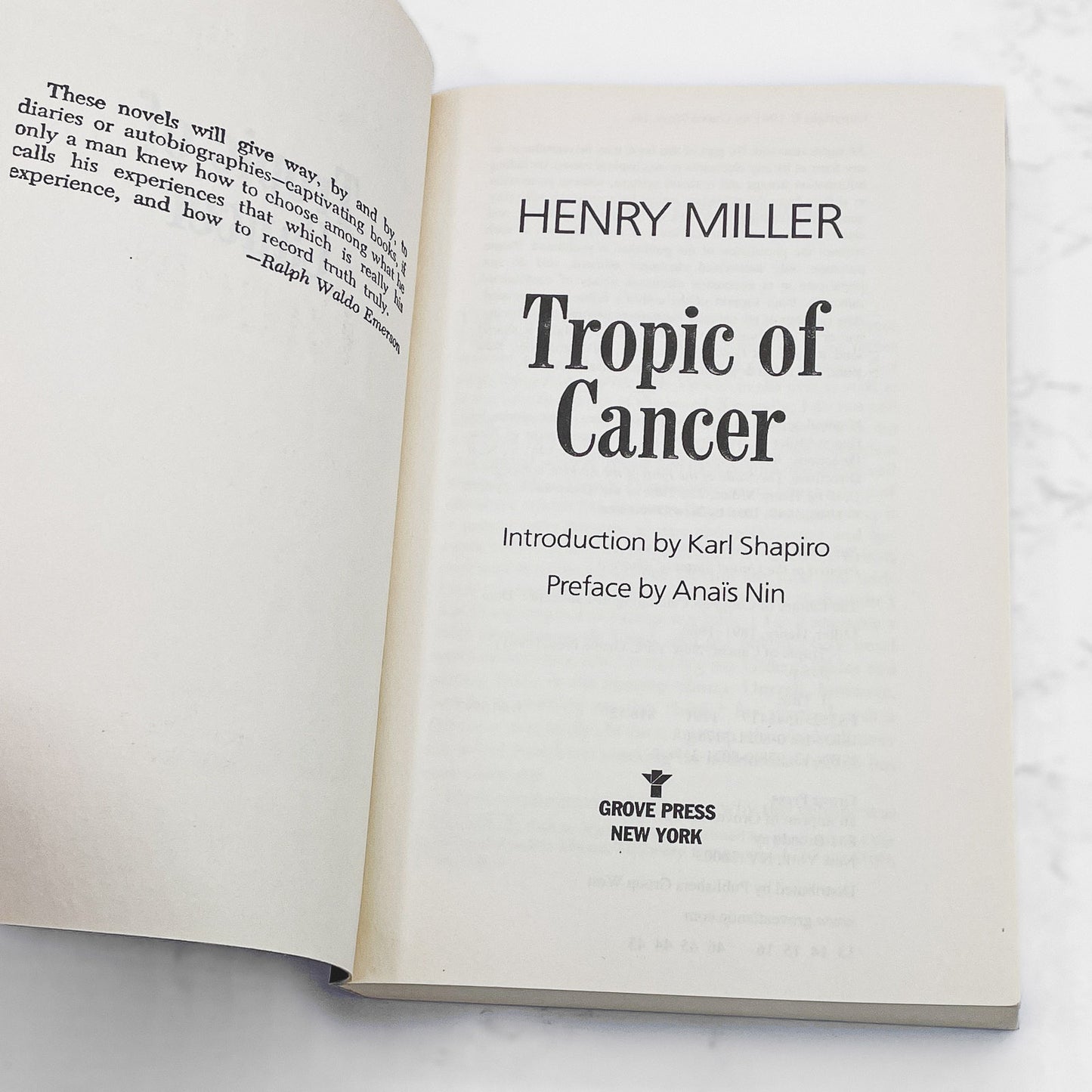 Tropic of Cancer by Henry Miller [TRADE PAPERBACK] 1999 • Grove Press