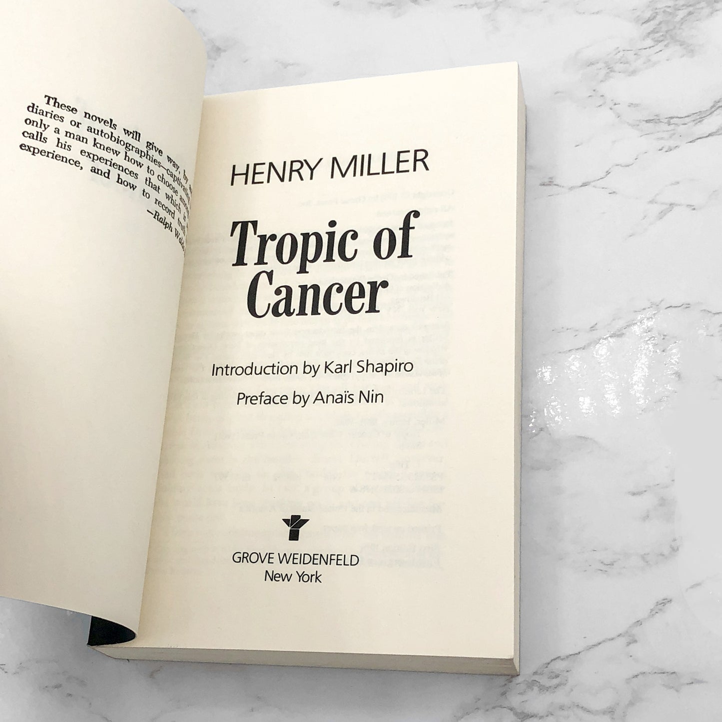 Tropic of Cancer by Henry Miller [TRADE PAPERBACK] 1980 • Grove Weidenfeld