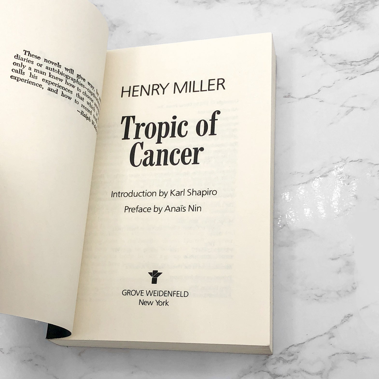 Tropic of Cancer by Henry Miller [TRADE PAPERBACK] 1980 • Grove Weiden