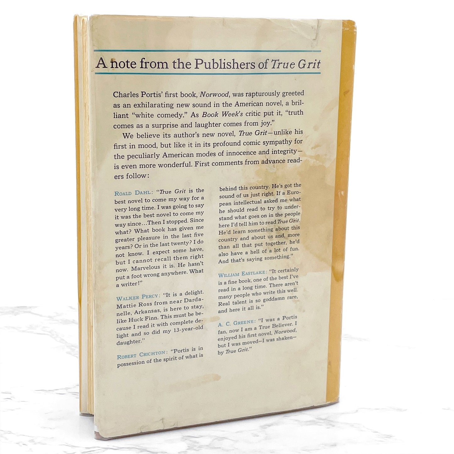 True Grit by Charles Portis [FIRST BOOK CLUB EDITION] 1968 • Simon & Schuster