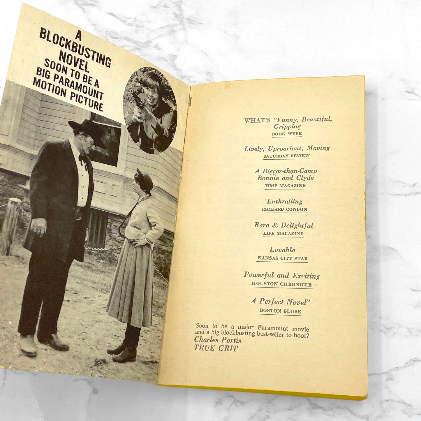 True Grit by Charles Portis [FIRST PAPERBACK PRINTING] 1969 • Signet • Movie Tie-in