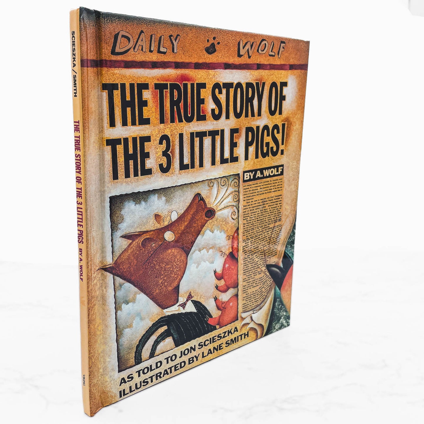 The True Story of The 3 Little Pigs by Jon Scieszka & Lane Smith [FIRST EDITION] 1989 • Viking