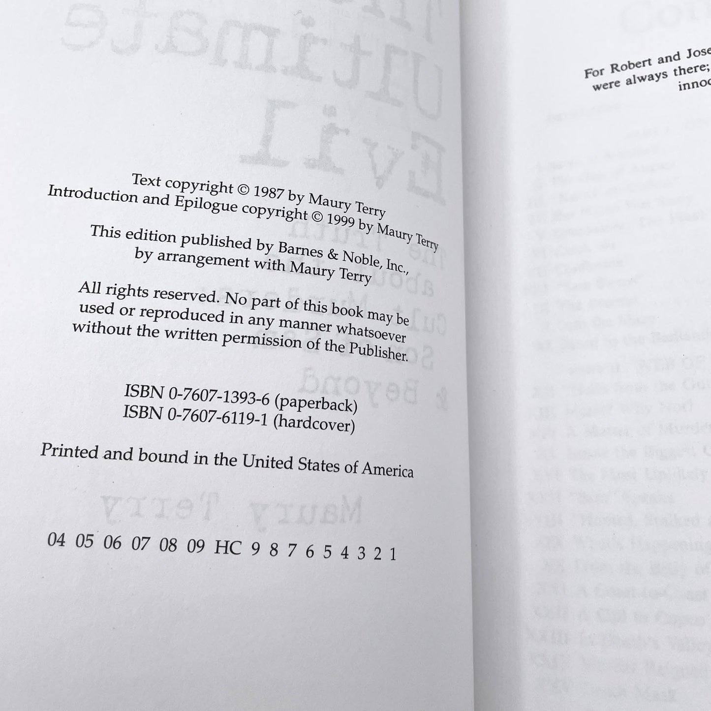 The Ultimate Evil: The Truth About the Cult Murders: Son of Sam & Beyond by Maury Terry [REVISED HARDCOVER RE-ISSUE] 1999 • B&N *Condition
