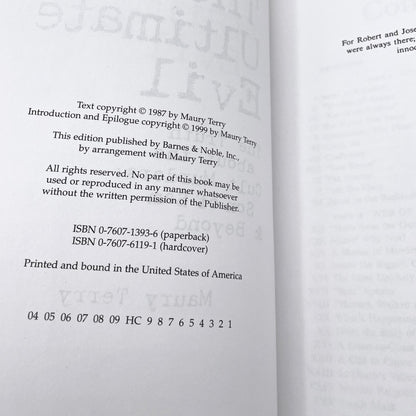 The Ultimate Evil: The Truth About the Cult Murders: Son of Sam & Beyond by Maury Terry [REVISED HARDCOVER RE-ISSUE] 1999 • B&N *Condition