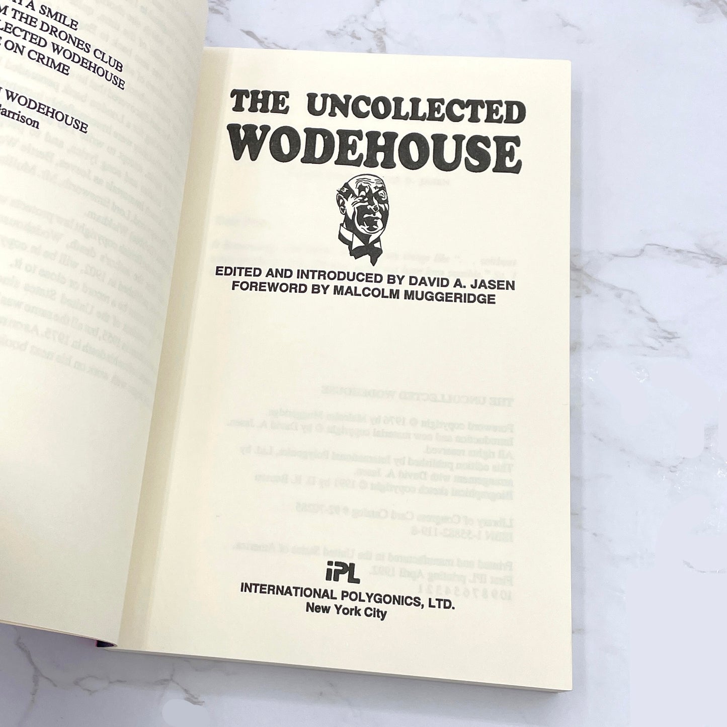 The Uncollected P.G. Wodehouse edited by David A. Jasen [FIRST PAPERBACK PRINTING] 1992 • IPL