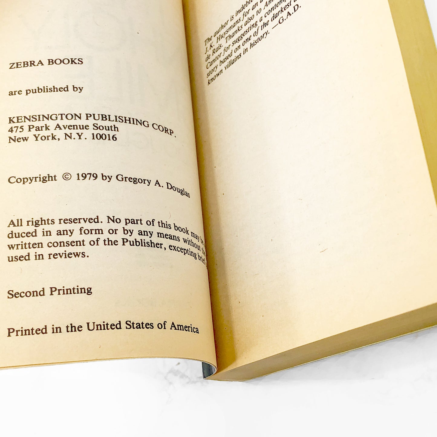 The Unholy Smile by Gregory A. Douglas [FIRST EDITION PAPERBACK] 1979 • Zebra Horror • Mint!