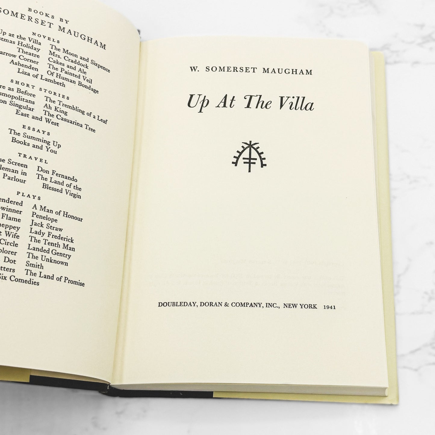 Up At the Villa by W. Somerset Maugham [FIRST EDITION FACSIMILE] • 2000 • Book of the Month