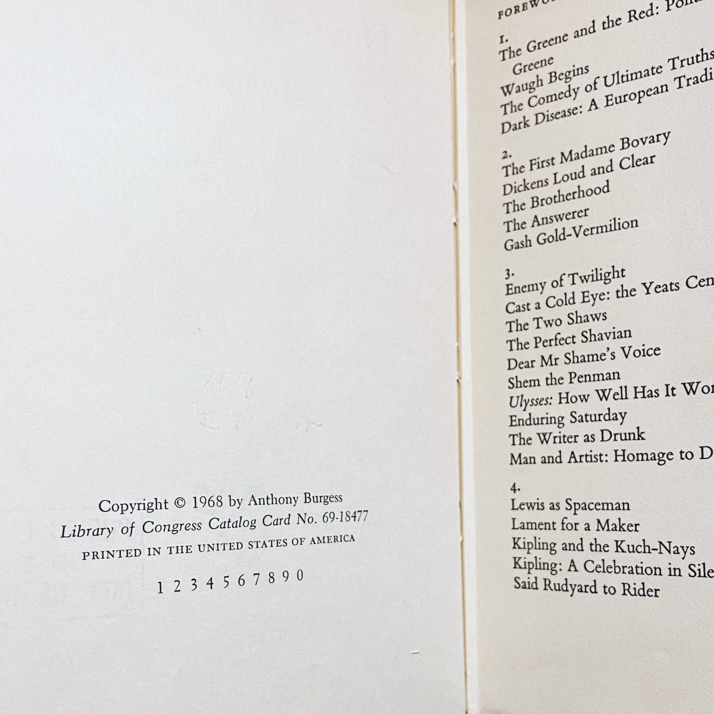 Urgent Copy: Literary Studies by Anthony Burgess [FIRST EDITION • FIRST PRINTING] 1968 • Norton