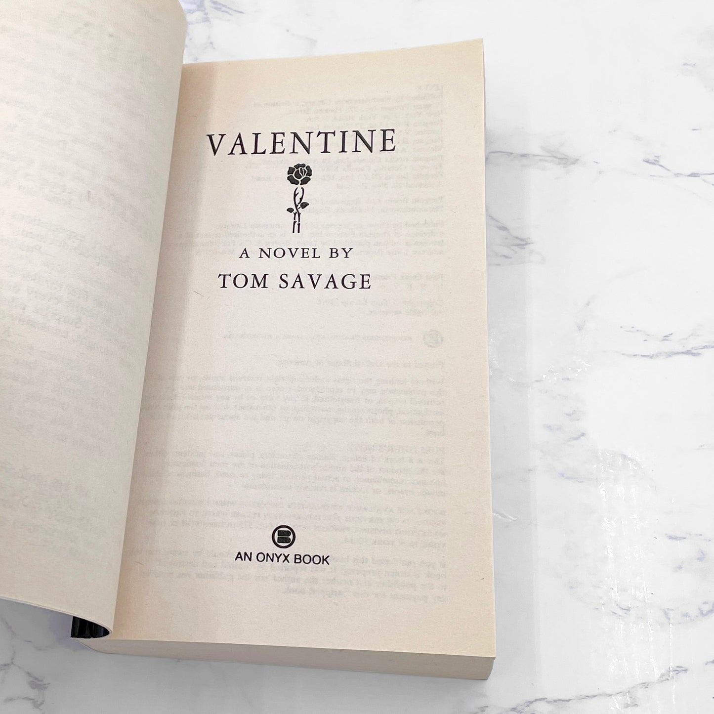Valentine by Tom Savage [FIRST PAPERBACK EDITION] 1997 • Onyx