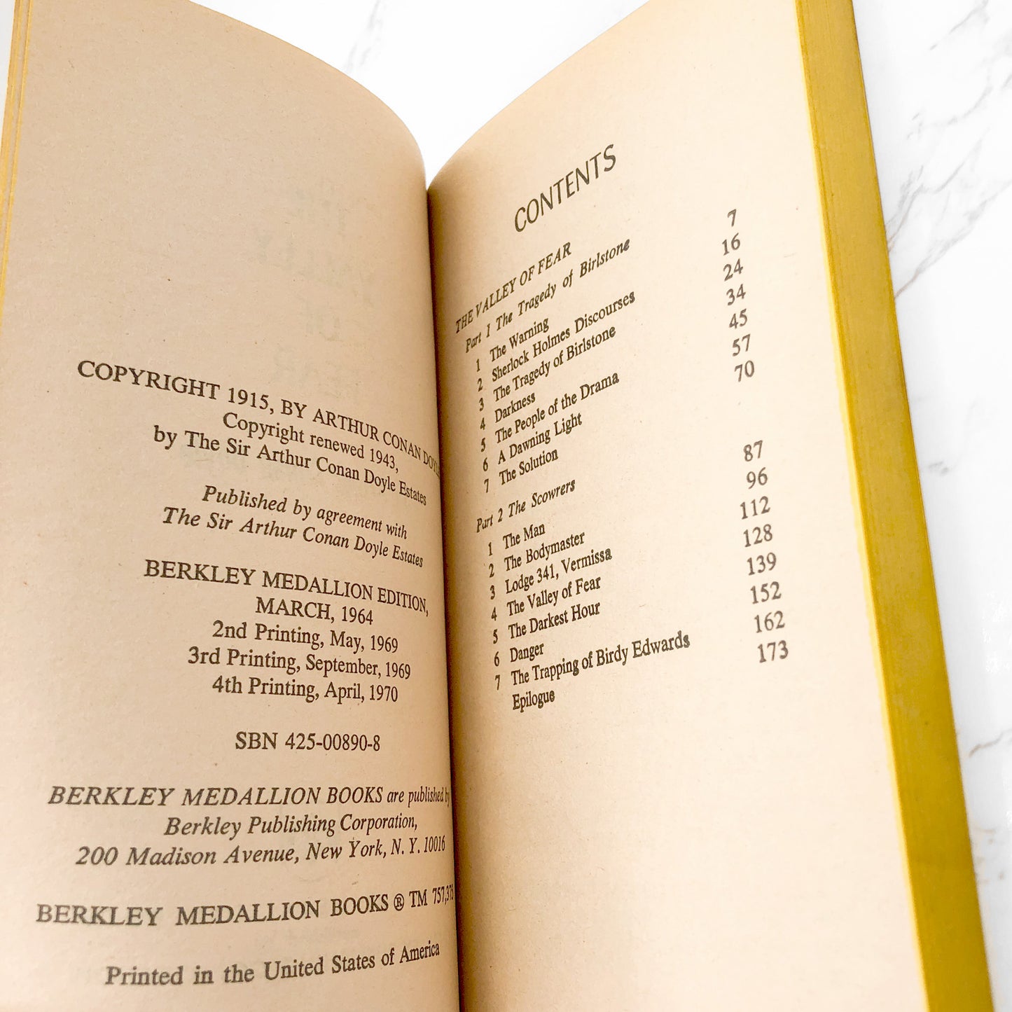 The Valley of Fear by Sir Arthur Conan Doyle [1970 PAPERBACK] • Berkley Medallion • Sherlock #7